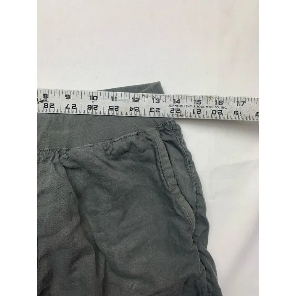 Faherty size medium linen Everyday Casual Elastic Waist pull o Shorts gray green